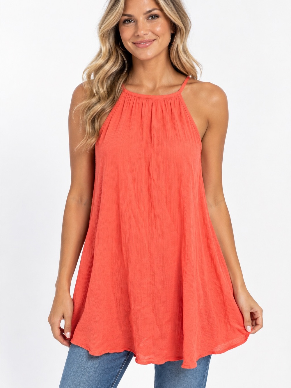 Mossimo Supply Co. Orange Tunic Tank Top